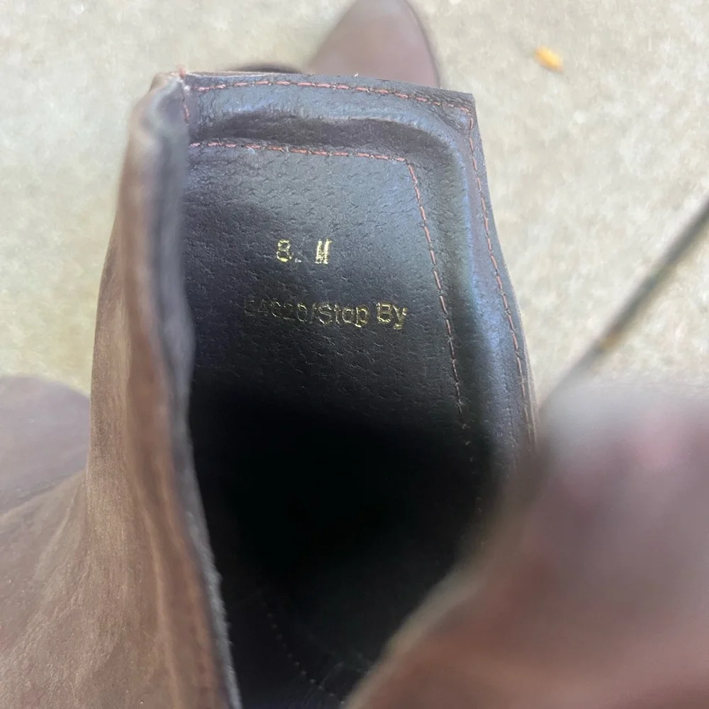 DIBA True Stop By brown leather booties Size 8
